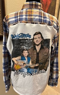 Vintage Blue/Gold/White Flannel Shirt Morgan Wallen