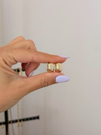 Image 1 of Marquise Bezel Huggies