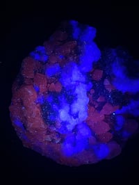 Image 10 of Green Fluorite & Druzy Quartz With UV Calcite Specimen #1840