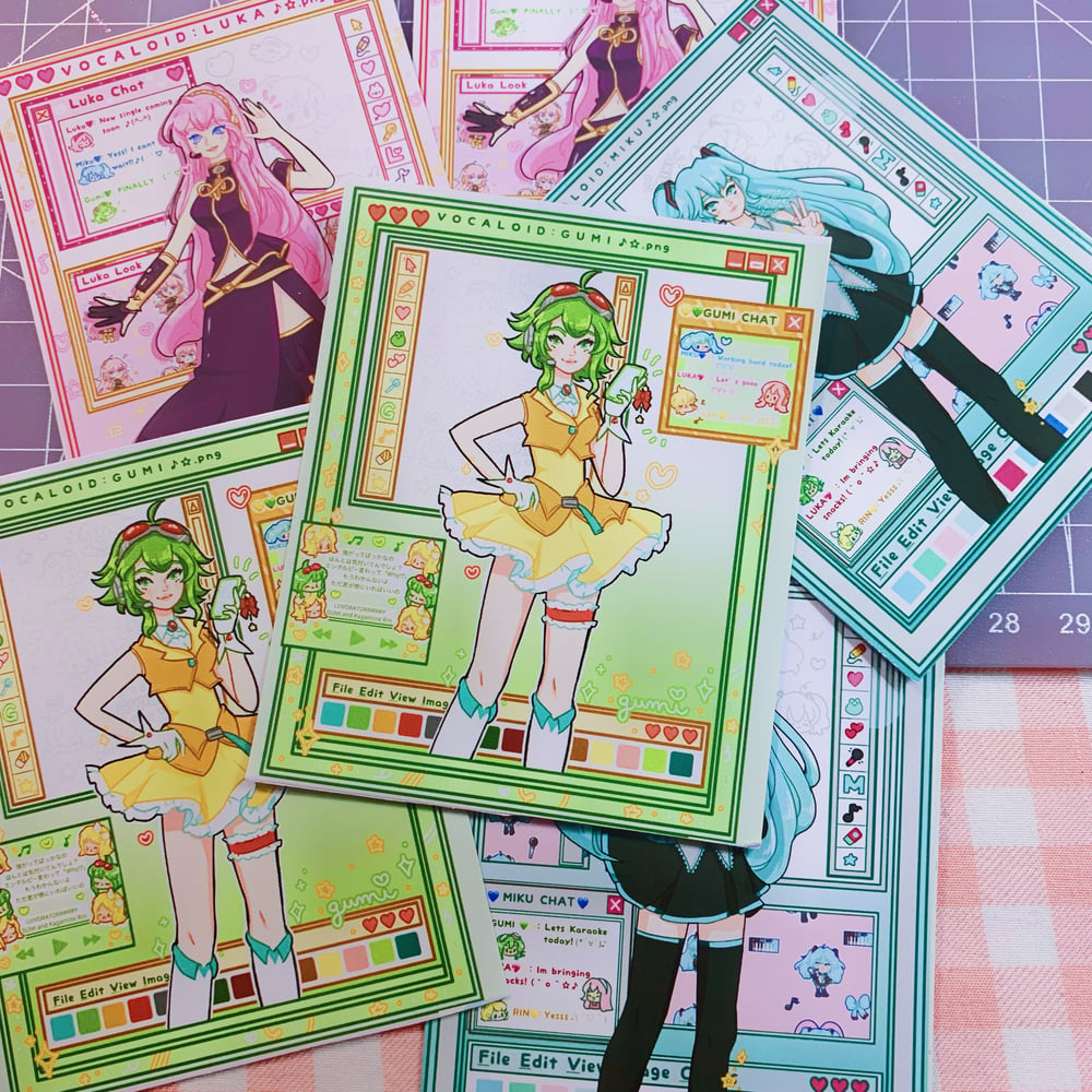 Image of Vocaloid Web Browser Vinyl Stickers - Miku Luka Gumi