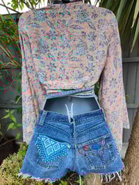 Image 9 of Vintage Levi 501 cut off shorts - waist 30 inches peace love music