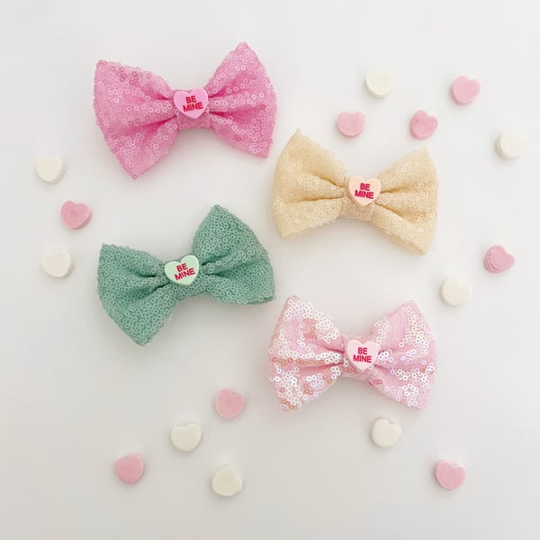 Image of Conversation Heart Sequin Bow