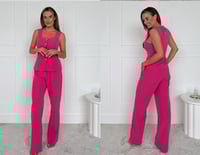 Image 2 of Jo Pleat Detail Tailored Trouser Fushia NEW FIT