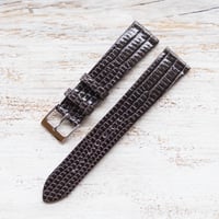 Image 2 of 19mm Stitchless Lizard Strap In Dk Brown