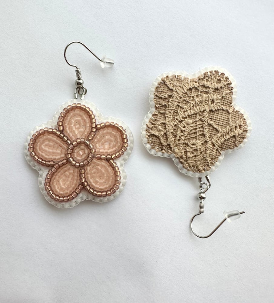 Image of Soft pink beaded earrings