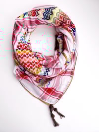 Image 1 of White and Multicolour Jordanian Keffiyeh