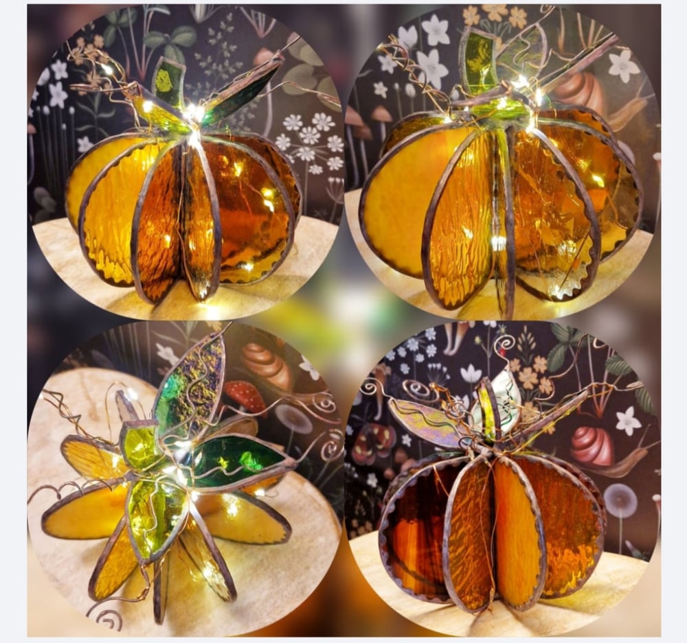 Image of Stained Glass 3D Light up Pumpkin