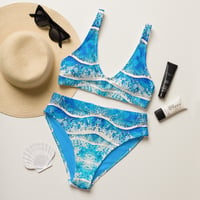Image 1 of Recycled High-Waisted Tidal Waves bikini