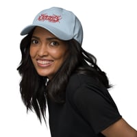 Black Metal Logo Dad Hat - (Baby Blue + Red)