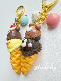 Image 5 of Cute Bear Icecream Miniature Keychain Charm