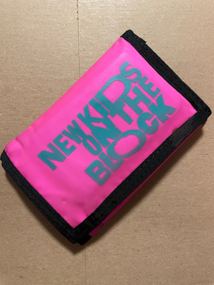 Image of New Kids On The Block - hot pink Velcro wallet