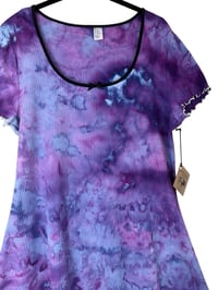 Image 4 of XXL 90's Babydoll Mini Dress in Purple Haze Ice Dye