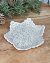 Image 3 of Snowflake Trinket Tray | Winter Jewelry Dish