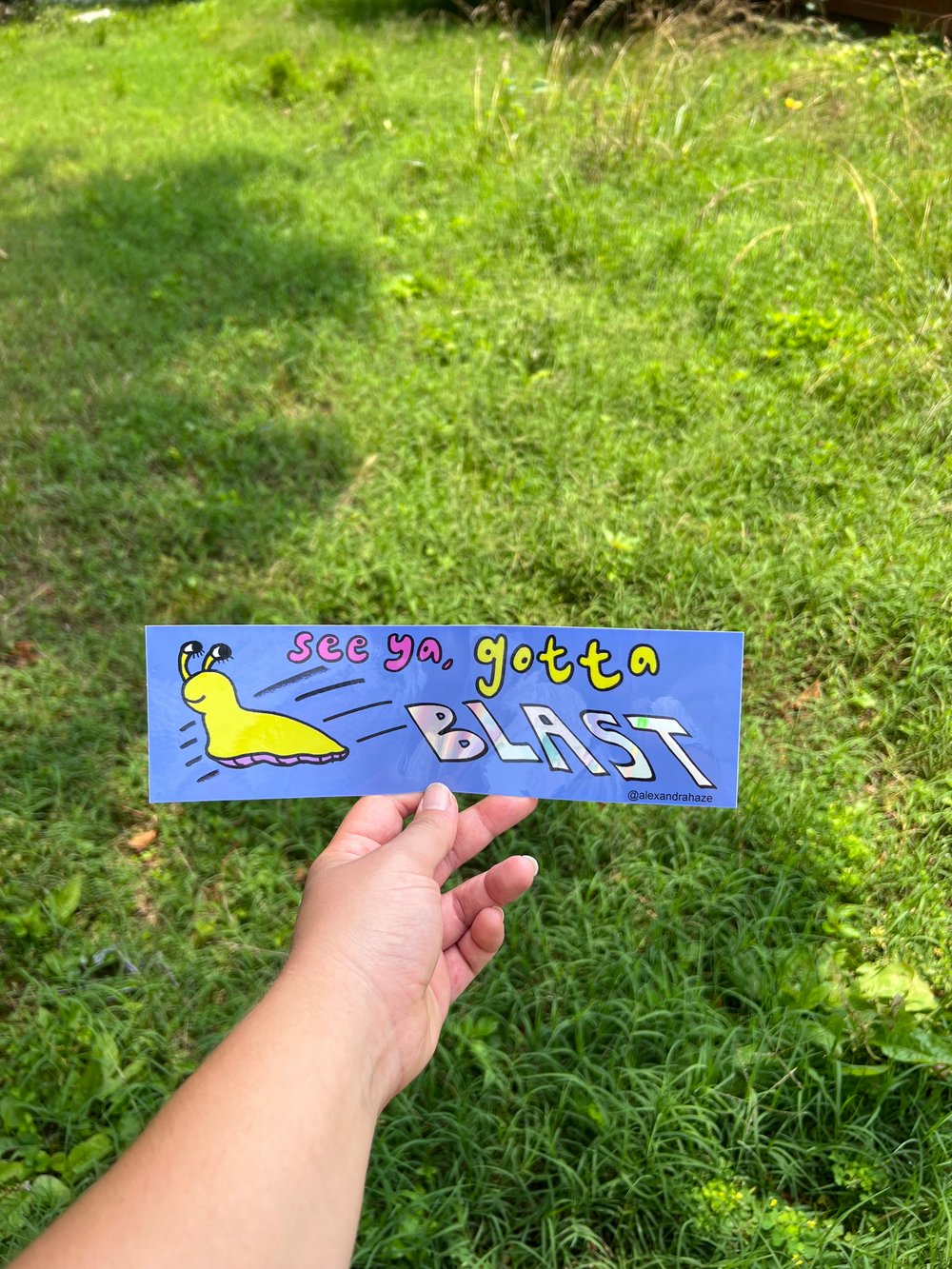 Image of gotta blast bumper sticker
