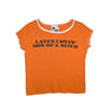 latex lovin orange baby tee