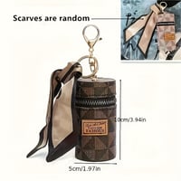 Image 13 of 3pcMini Vintage Coin Purse - Classic Zipper Bag Chic Scarf Trim, Multifunctional Lipstick Bag Coins,