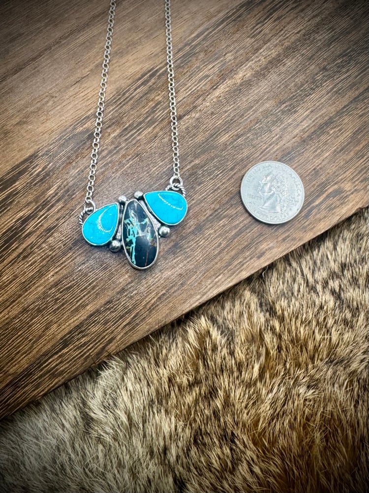 Image of Blackjack & Kingman Water Web Turquoise Necklace