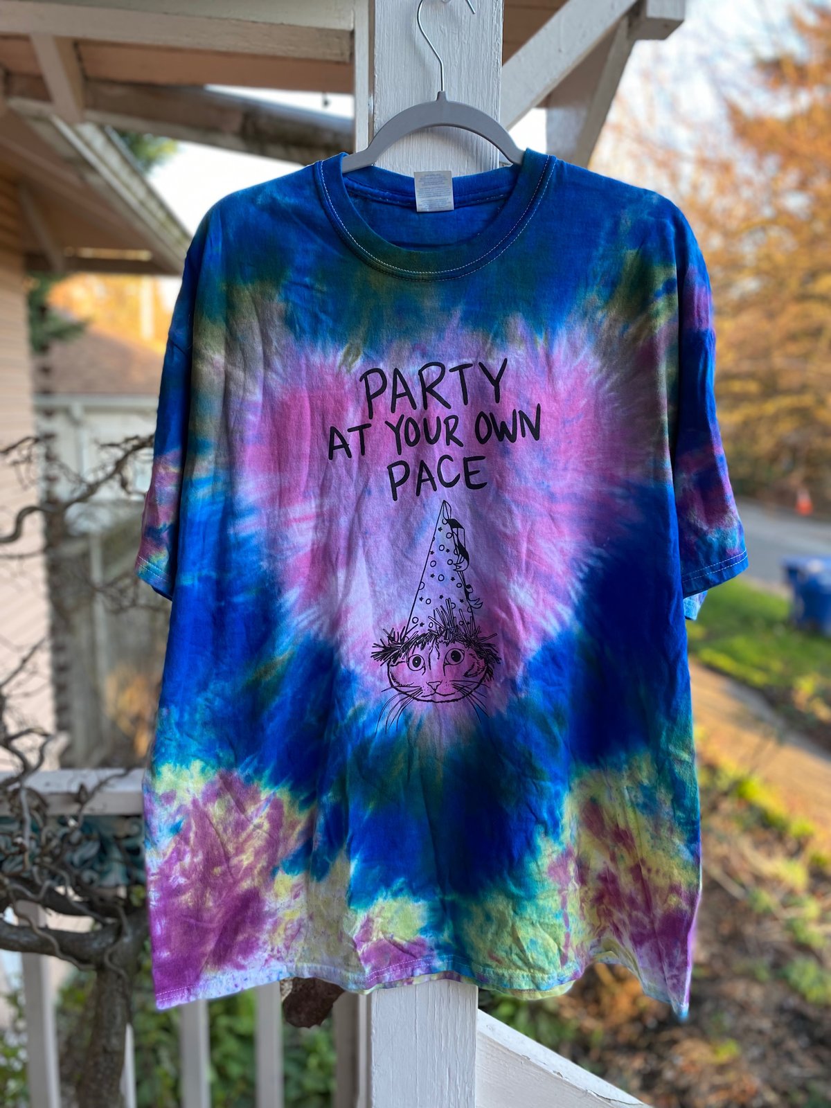 Image of 2XL Party At Your Own Pace Tie Dye Shirt 2