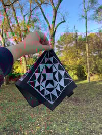 Image 2 of Black Quilt Pattern 2 Handkerchief 