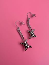 Image 3 of BARBED WIRE DROP CHAIN EARRINGS 