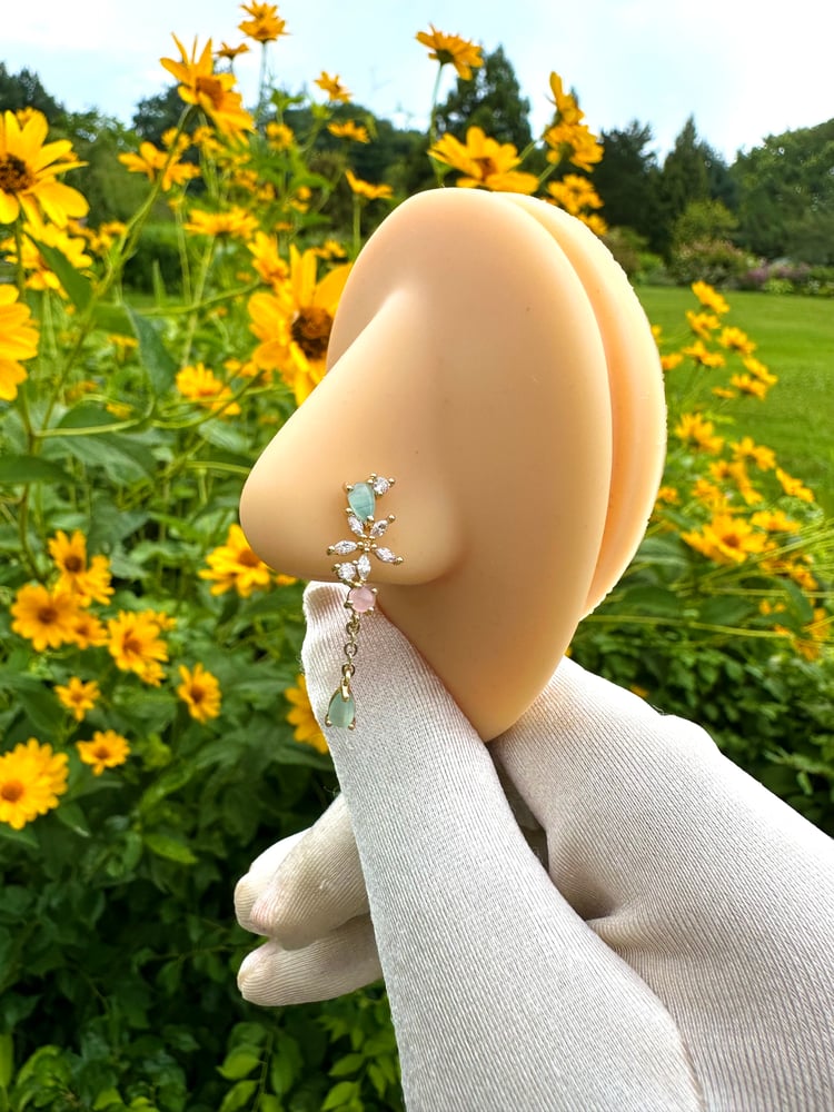Image of Dangle Floral Nose Ring