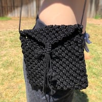 Image 1 of Black Macramé Purse