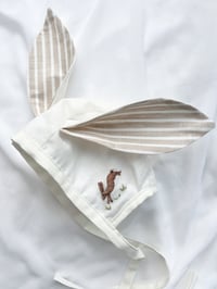 Hand Embroidered Hare Bonnet