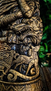 Image 3 of 👑The Armored Kingdom Loki's Mischief Carved Deceiver Statue 