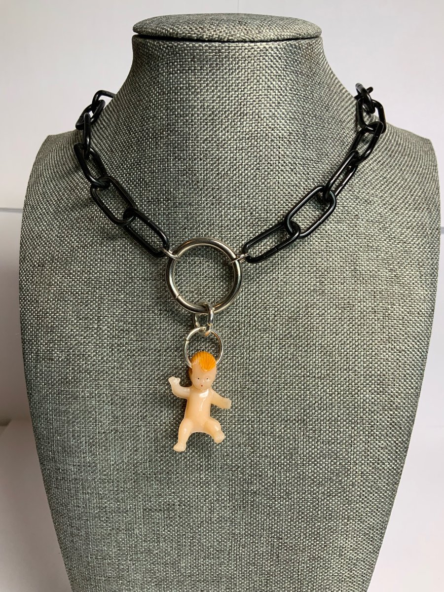 Image of Vintage Creepy Baby O-Ring Necklace