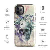 Image 4 of Steampunk Goth Colorful Skull/Butterflies Tough Case for iPhone®