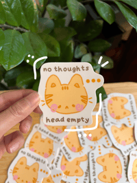 Image 2 of No thoughts, head empty | Many thoughts, head full vinyl stickers 🌀