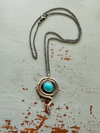 Image 23 of Kingman turquoise serpent talisman necklace