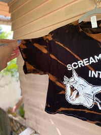 Image 3 of SMALL Bleach Dye Scream into the void Tie Dye Crop Top