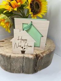 Image 2 of Wooden New Home Card With Hanging Ornament