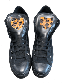 CHEETAH LEATHER SHIELD BLACKOUT HIGH CHUCKS