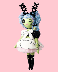 Image 3 of RESERVED FOR EMILY MEDIUM ART DOLL SPOOKY BOWTASTIC 