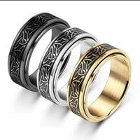 Anillos giratorios de runas de acero inoxidable