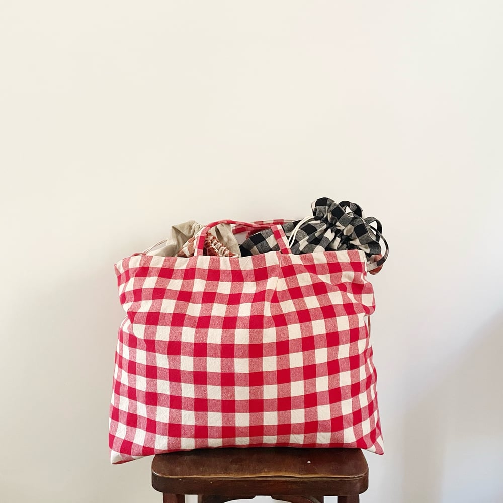 Image of cocon gingham big tote