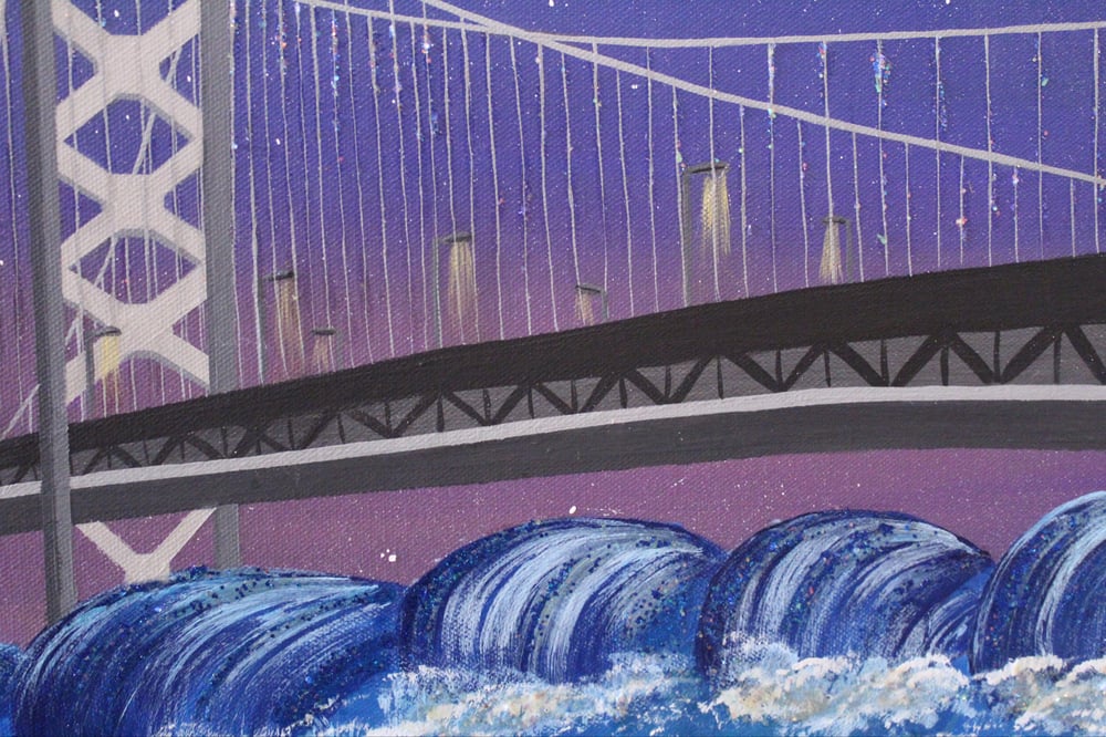 Image of High Tides X Bay Bridge 16x20 Original 1/1 
