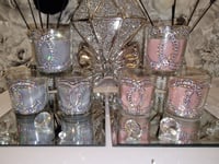 Image 1 of MIRROR TRAY AND GLASS CANDLE SET