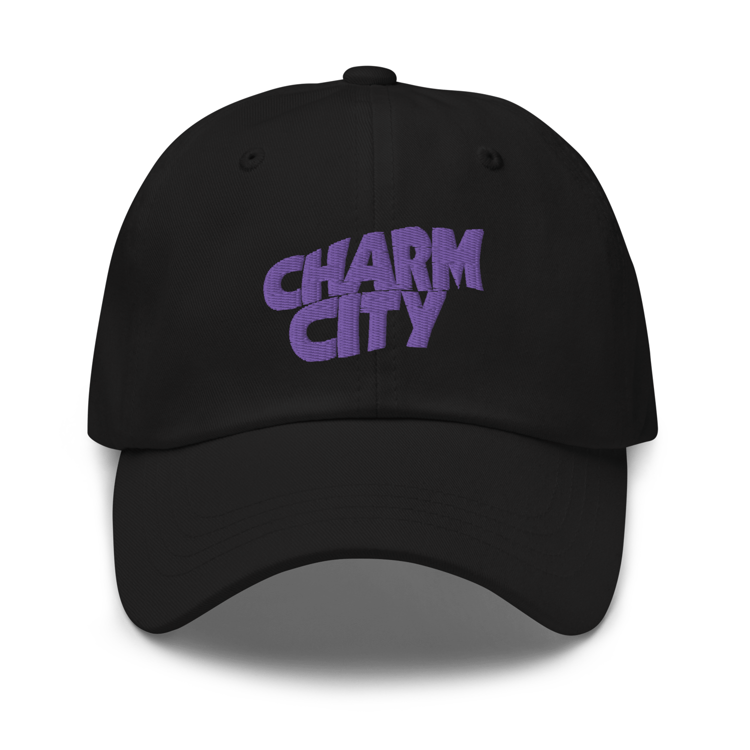 Image of Charm City Baltimore Purple Sabbath Raven Dad Hat (Black)