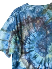 Image 6 of L Adult 100% Combed Cotton T-Shirt in Cool Spiral Ice Dye 