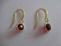 Image 6 of Garnet Birthstone Drop Earrings | Inspired by Kate Middleton | January Birthstone Gift