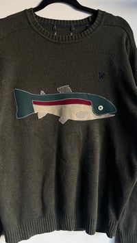 Image 2 of L - Green knit trout sweater 