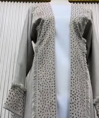 Image 2 of the Stone Linen Abaya (quad M preorder)