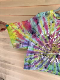 Image 2 of LARGE Disrespect Your Surroundings Tie Dye Crop Top Shirt C3