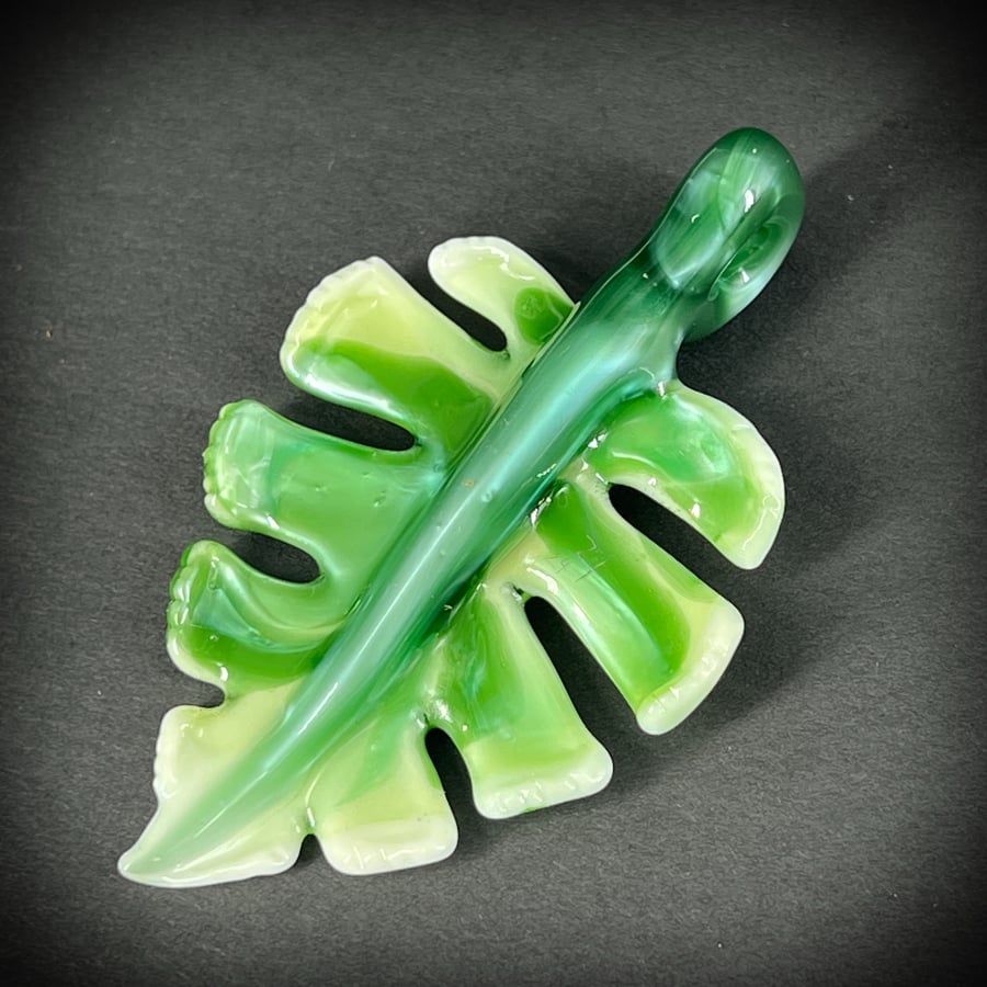 Image of Variegated Monstera Leaf Pendant