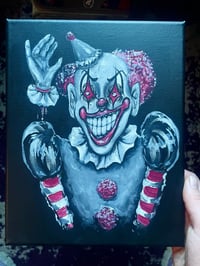 Image 1 of Carnival Clown Orignal Acrylic Painting on Canvas