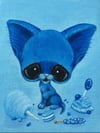 Blue Cat Rainbow Collection Art Print