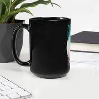 Image 2 of Black Glossy Mug - Fox w/ Good Vibes 